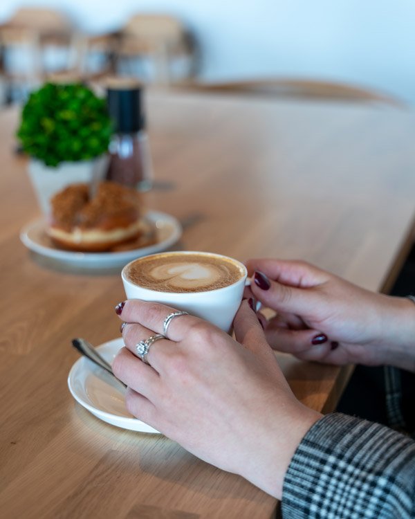 Selection of coffee drinks at Torri Eatery